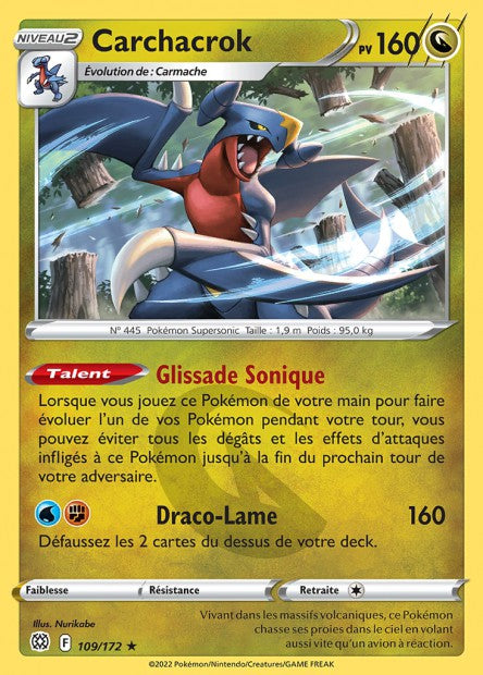 Carte Pokémon Carchacrok 109/172 BRS EB09 LorenZone