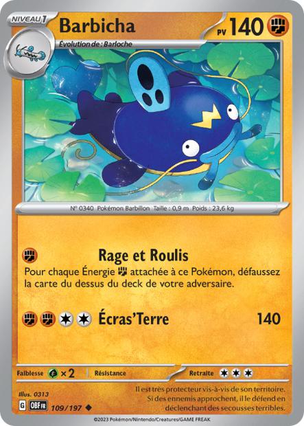 Carte Pokémon Barbicha 109/197 Flammes Obsidiennes EV03 LorenZone