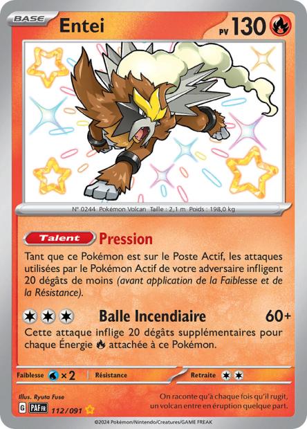 Carte Pokémon Entei 112/091 Destinees de Palea EV4_5 LorenZone