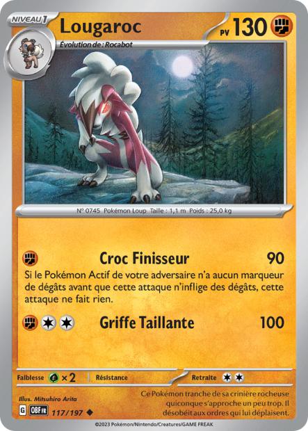 Carte Pokémon Lougaroc 117/197 Flammes Obsidiennes EV03 LorenZone