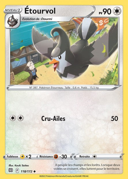 Carte Pokémon Étourvol 118/172 BRS EB09 LorenZone