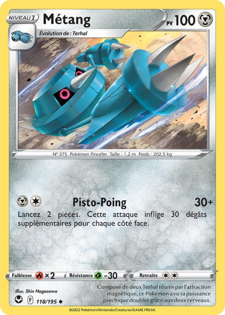Carte Pokémon Métang 118/195 SIT Tempete Argentee EB12 Neuf FR LorenZone