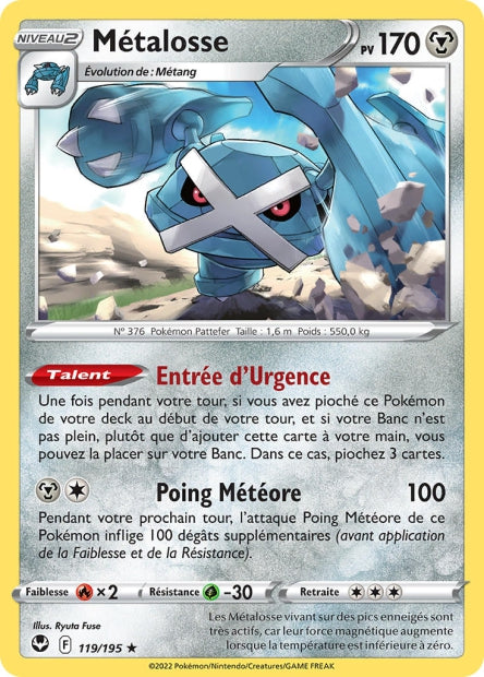 Carte Pokémon Métalosse 119/195 SIT Tempete Argentee EB12 Neuf FR LorenZone