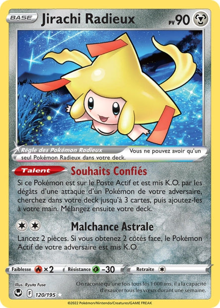 Carte Pokémon Jirachi Radieux 120/195 SIT Tempete Argentee EB12 Neuf FR LorenZone