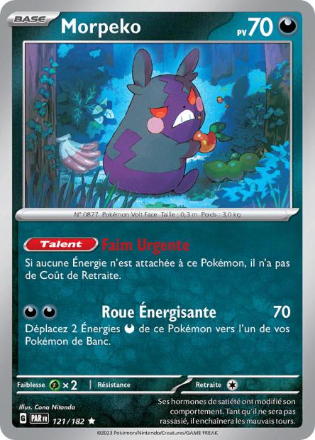 Carte Pokémon Morpeko 121/182 PAR Faille Paradoxe EV04 Neuf FR LorenZone