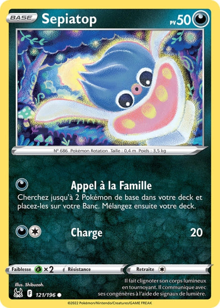 Carte Pokémon Sepiatop 121/196 LOR Origine Perdue EB11 Neuf FR LorenZone