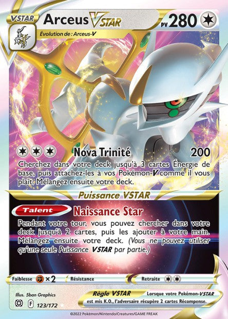 Carte Pokémon Arceus VSTAR 123/172 BRS EB09 LorenZone