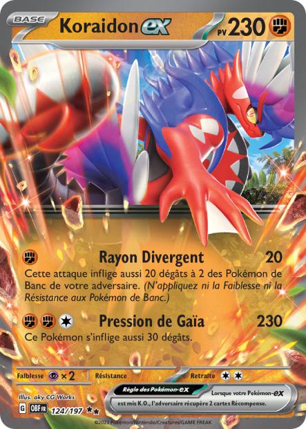 Carte Pokémon Koraidon EX 124/197 Flammes Obsidiennes EV03 LorenZone