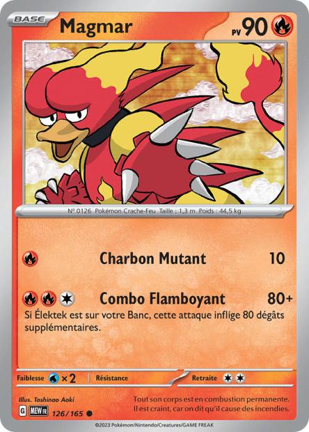 Carte Pokémon Magmar 126/165 MEW 151 EV3_5  Neuf FR LorenZone