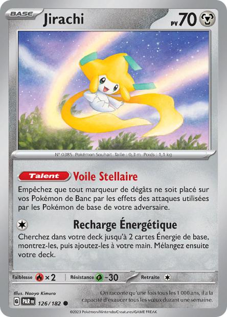 Carte Pokémon Jirachi 126/182 PAR Faille Paradoxe EV04 Neuf FR LorenZone