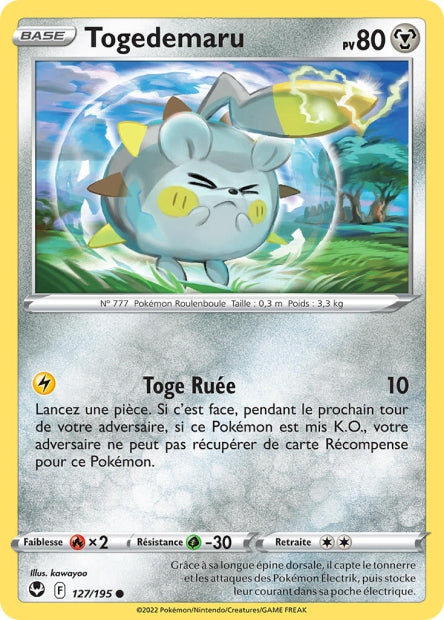 Carte Pokémon Togedemaru 127/195 SIT Tempete Argentee EB12 Neuf FR LorenZone