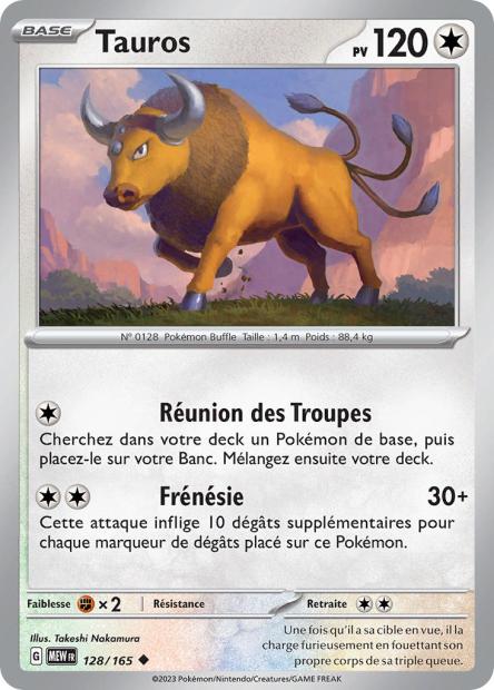 Carte Pokémon Tauros 128/165 MEW 151 EV3_5  Neuf FR LorenZone