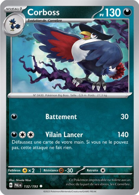 Carte Pokémon Corboss 132/193 PAL EV02 LorenZone