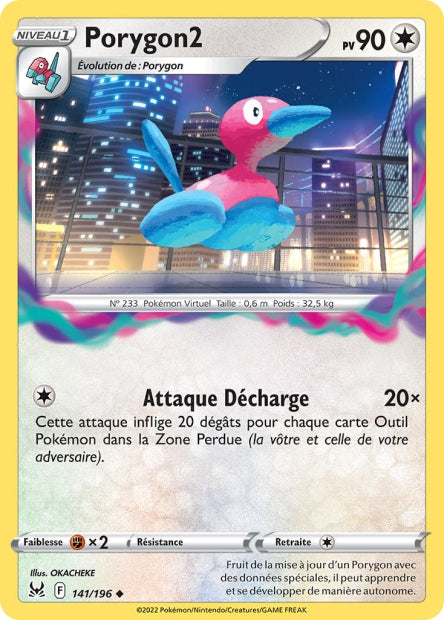 Carte Pokémon Porygon2 141/196 LOR Origine Perdue EB11 Neuf FR LorenZone