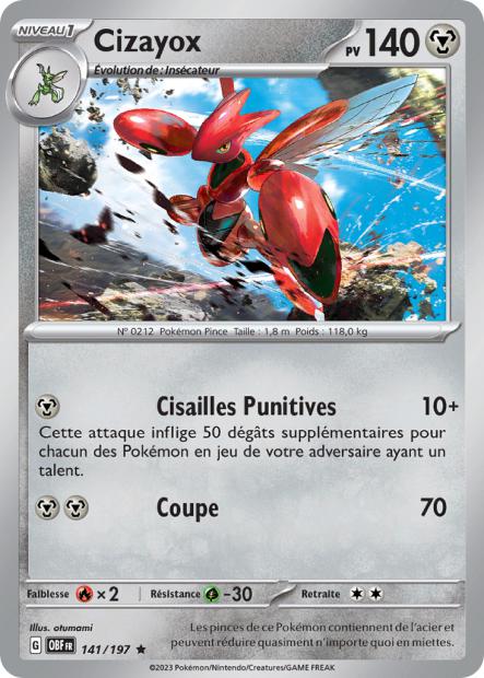Carte Pokémon Cizayox 141/197 Flammes Obsidiennes EV03 LorenZone
