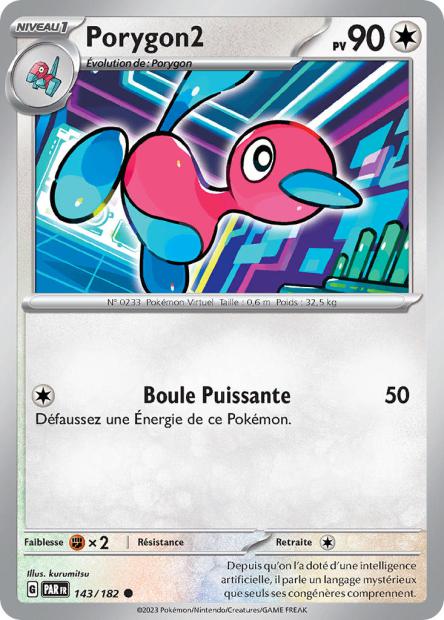Carte Pokémon Porygon2 143/182 PAR Faille Paradoxe EV04 Neuf FR LorenZone