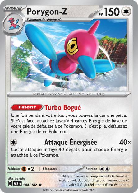 Carte Pokémon Porygon Z 144/182 PAR Faille Paradoxe EV04 Neuf FR LorenZone