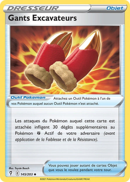 Carte Pokémon Gants Excavateurs 145/203 EVS EB07 LorenZone