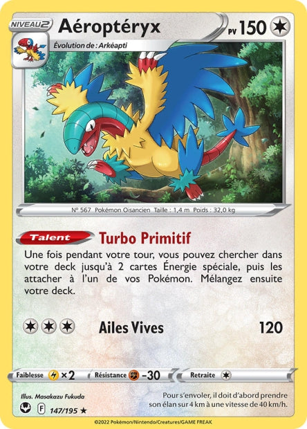Carte Pokémon Aéroptéryx 147/195 SIT Tempete Argentee EB12 Neuf FR LorenZone