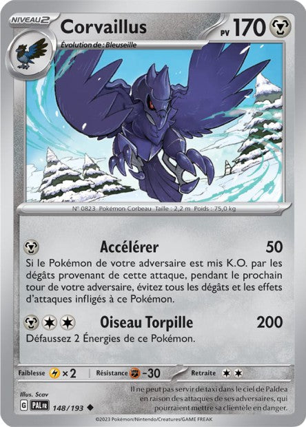Carte Pokémon Corvaillus 148/193 PAL EV02 LorenZone