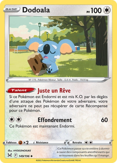 Carte Pokémon Dodoala 149/196 LOR Origine Perdue EB11 Neuf FR LorenZone