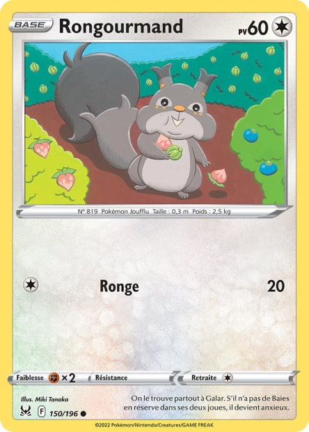 Carte Pokémon Rongourmand 150/196 LOR Origine Perdue EB11 Neuf FR LorenZone
