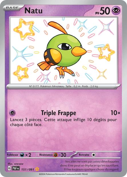 Carte Pokémon Natu 151/091 Destinees de Palea EV4_5 LorenZone