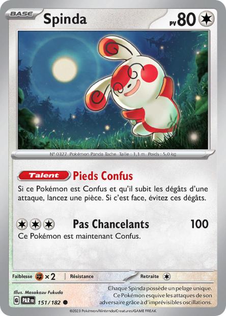 Carte Pokémon Spinda 151/182 PAR Faille Paradoxe EV04 Neuf FR LorenZone