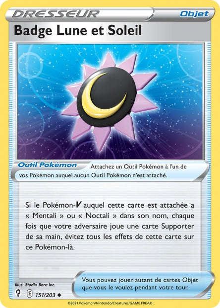 Carte Pokémon Badge Lune et Soleil 151/203 EVS EB07 LorenZone
