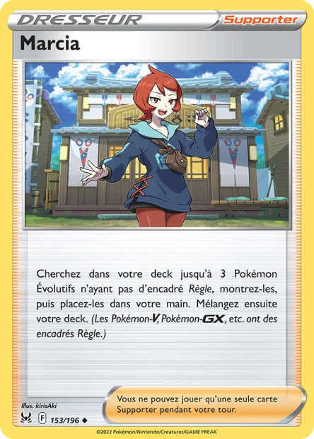 Carte Pokémon Marcia 153/196 LOR Origine Perdue EB11 Neuf FR LorenZone