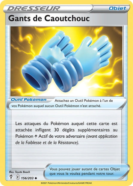 Carte Pokémon Gants de Caoutchouc 156/203 EVS EB07 LorenZone