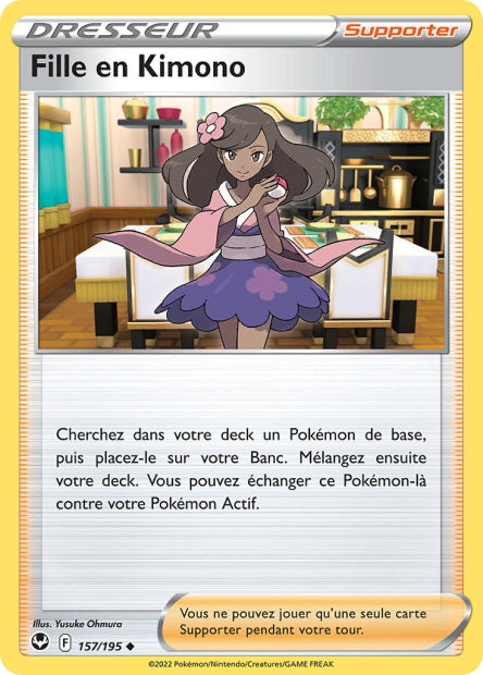Carte Pokémon Fille en Kimono 157/195 SIT Tempete Argentee EB12 Neuf FR LorenZone