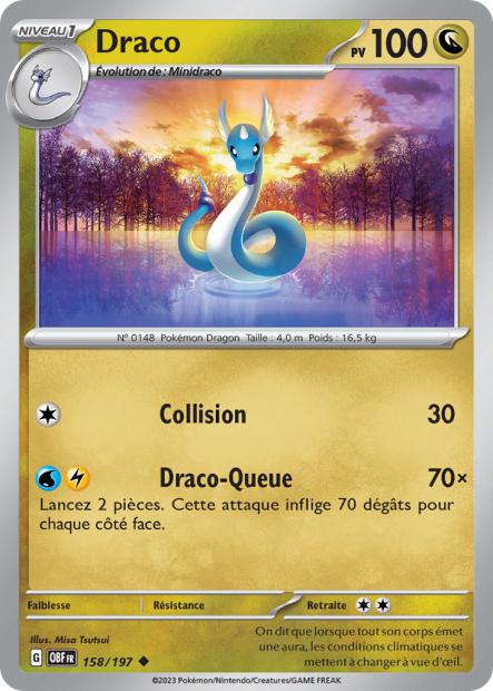 Carte Pokémon Draco 158/197 Flammes Obsidiennes EV03 LorenZone