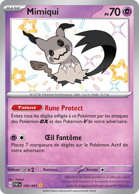 Carte Pokémon Mimiqui 160/091 Destinees de Palea EV4_5 LorenZone