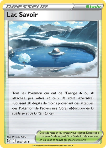 Carte Pokémon Lac savoir 160/196 LOR Origine Perdue EB11 Neuf FR LorenZone