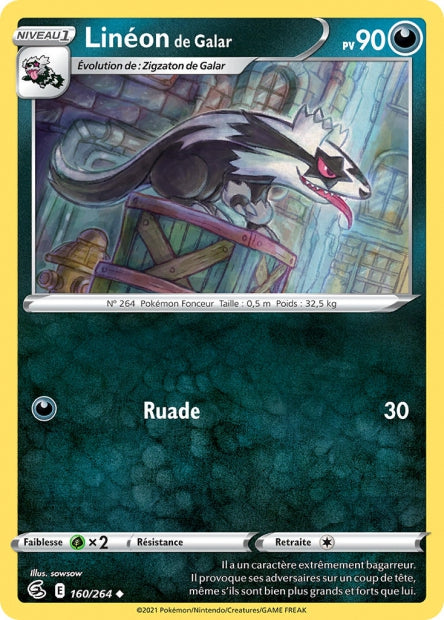 Carte Pokémon Linéon de Galar 160/264 FST EB08 LorenZone
