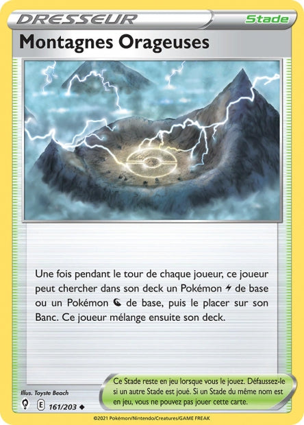 Carte Pokémon Montagnes Orageuses 161/203 EVS EB07 LorenZone