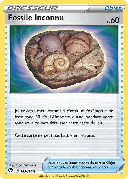 Carte Pokémon Fossile Inconnu 165/195 SIT Tempete Argentee EB12 Neuf FR LorenZone