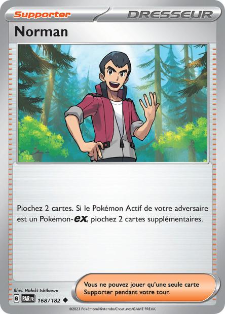 Carte Pokémon Norman 168/182 PAR Faille Paradoxe EV04 Neuf FR LorenZone