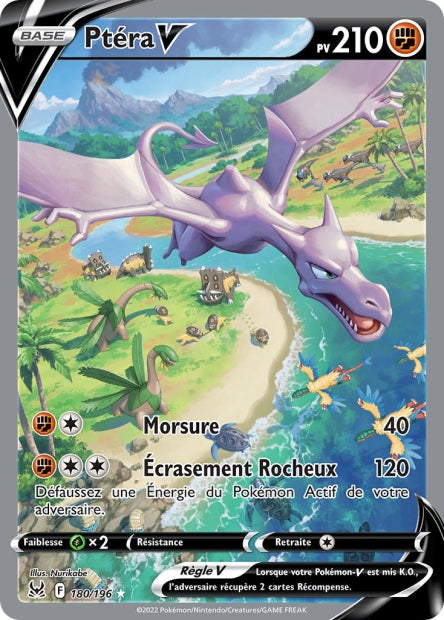 Carte Pokémon Ptéra V 180/196 LOR Origine Perdue EB11 Neuf FR LorenZone