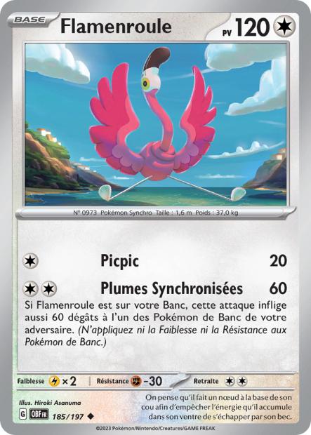 Carte Pokémon Flamenroule 185/197 Flammes Obsidiennes EV03 LorenZone