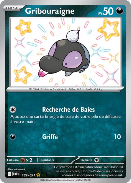 Carte Pokémon Gribouraigne 189/091 Destinees de Palea EV4_5 LorenZone
