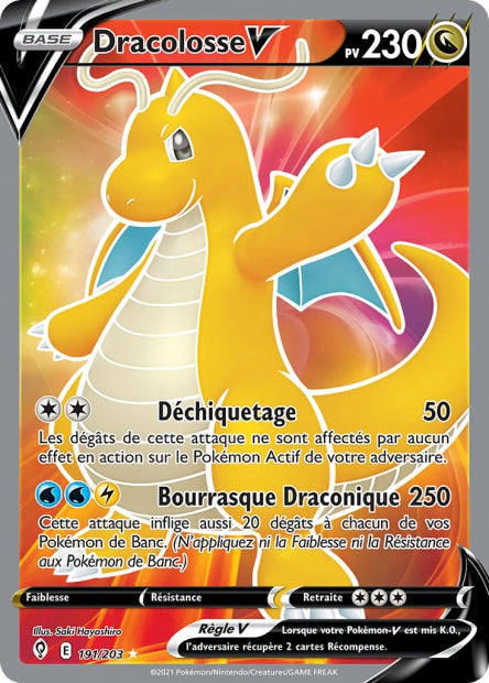 Carte Pokémon Dracolosse V 191/203 EVS EB07 LorenZone