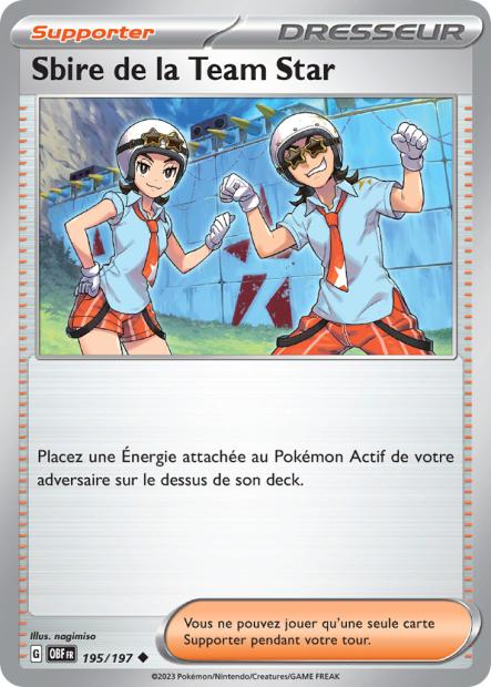 Carte Pokémon Sbire de la Team Star 195/197 Flammes Obsidiennes EV03 LorenZone