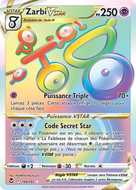 Carte Pokémon Zarbi VSTAR 199/195 SIT Tempete Argentee EB12 Neuf FR LorenZone