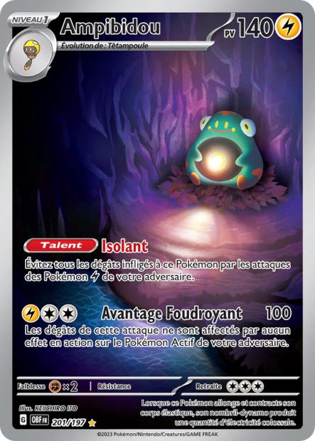 Carte Pokémon Ampibidou 201/197 Flammes Obsidiennes EV03 LorenZone