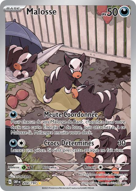 Carte Pokémon Malosse 204/197 Flammes Obsidiennes EV03 LorenZone