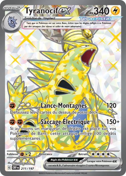 Carte Pokémon Tyranocif EX 211/197 Flammes Obsidiennes EV03 LorenZone