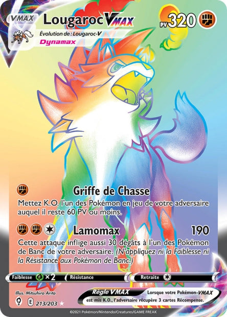 Carte Pokémon Lougaroc VMAX 213/203 EVS EB07 LorenZone
