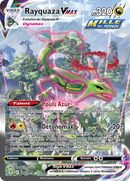 Carte Pokémon Rayquaza VMAX 218/203 EVS EB07 LorenZone